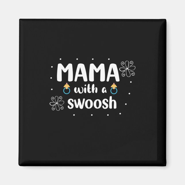 Mutter gibt Mama mit Swoosh ein Geschenk Magnet (Vorne)