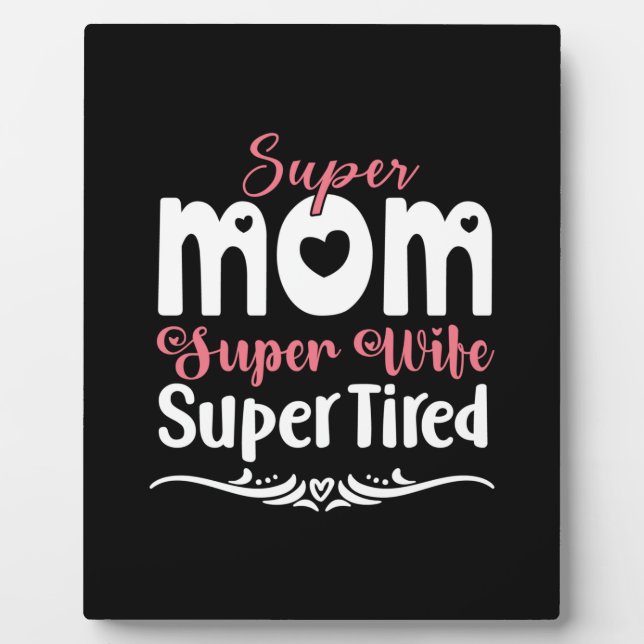 Mutter Gift Super Mama Super Ehefrau Fotoplatte (Vorderseite)