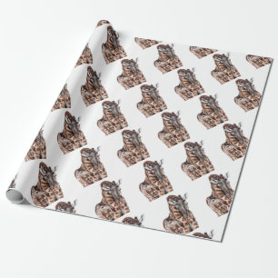 Mutter Giraffe mit Baby Giraffe Geschenkpapier