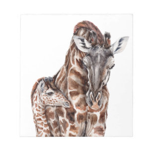 Mutter Giraffe mit Baby Giraffe Notizblock