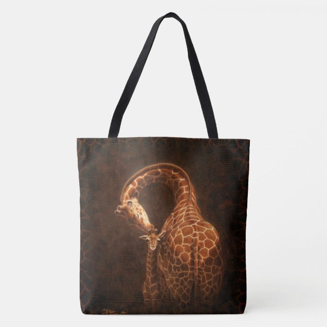 Mutter Giraffe und Baby Tasche (Vorderseite)
