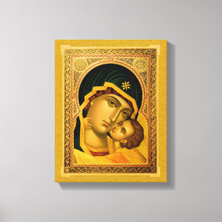 Mutter Gottes Glykophilousa - Icon auf der Leinwan Leinwanddruck