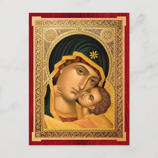 Mutter Gottes Glykophilousa - Symbolkarte Postkarte (Vorderseite)