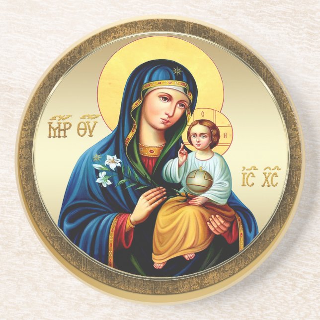 Mutter Gottes, Jungfrau Maria Getränkeuntersetzer (Vorne)