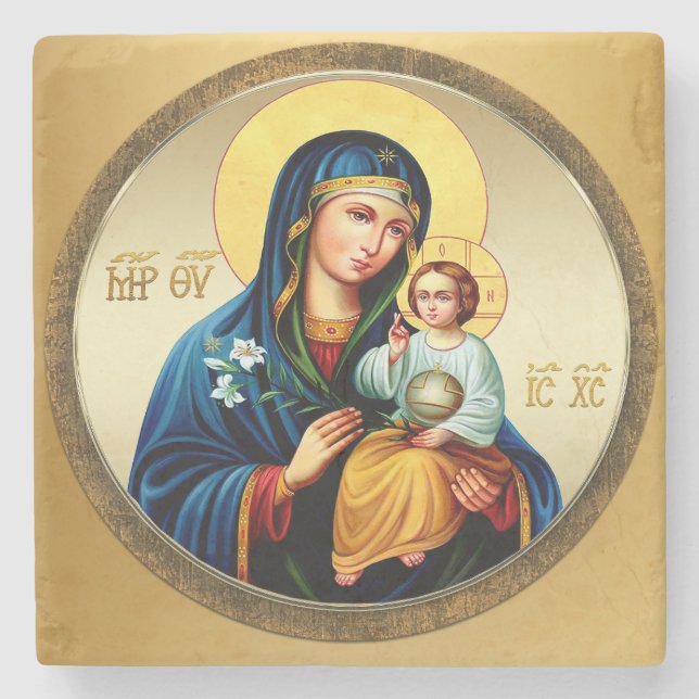 Mutter Gottes, Jungfrau Maria Steinuntersetzer (Vorderseite)