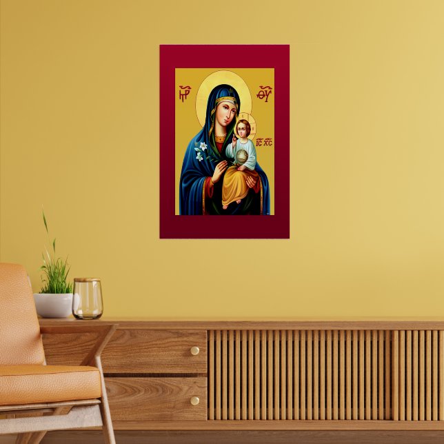 Mutter Gottes neu rot Poster (Wohnzimmer 2)