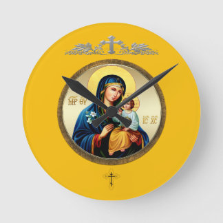 Mutter Gottes Runde Wanduhr