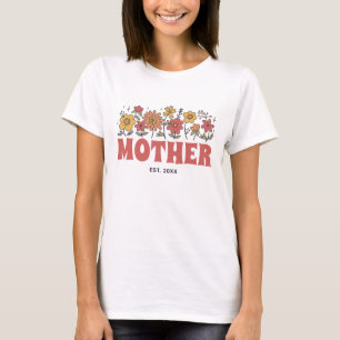 Mutter Groovy Blume Vintager Muttertag T-Shirt