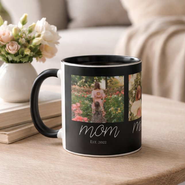 Mutter hat Modern Bold Script Black 3 Foto erstell Tasse (Von Creator hochgeladen)