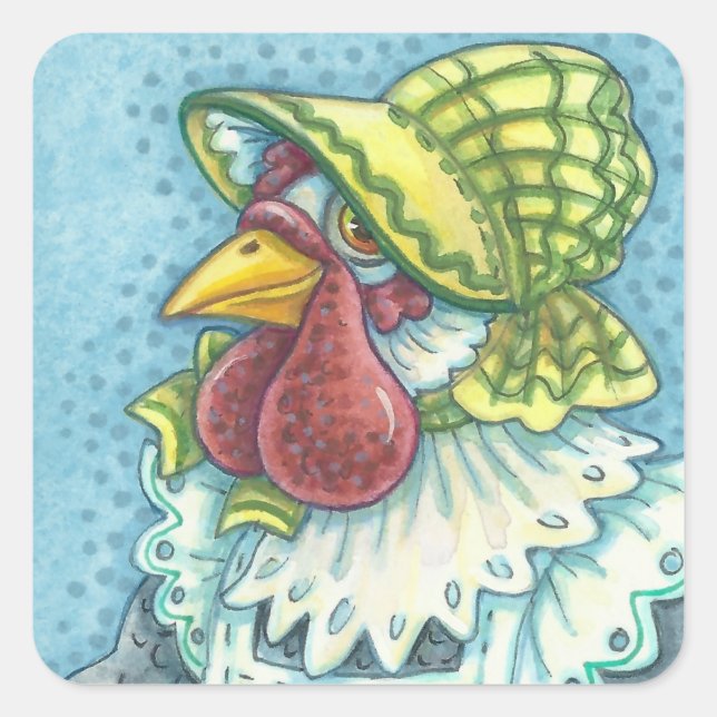 Mutter Hen, FARM CHICKEN STICKERS Square * Blatt (Vorderseite)