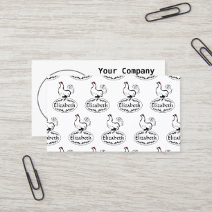 Mutter Hen Nesting on Monogram Egg Visitenkarte