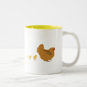 Mutter-Henne und Küken Zweifarbige Tasse