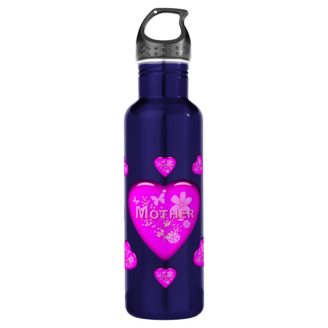 Mutter' Herz Edelstahlflasche (Vorderseite)