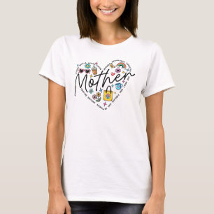 Mutter Herz Süße Kritzeleien Aufmunternd T-Shirt