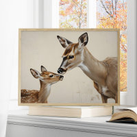 Mutter Hirsche und Fauna Wasserfarbene Kunst, Dich