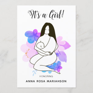 *~* Mutter Holding Baby Floral Baby Shower Girl Einladung