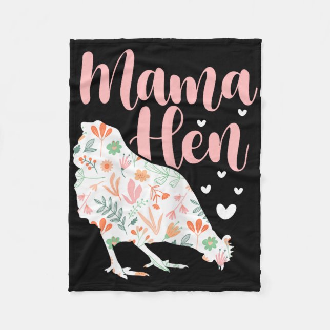 Mutter Huhn Henne Mutter Blumen Muttertag  Fleecedecke (Vorderseite)