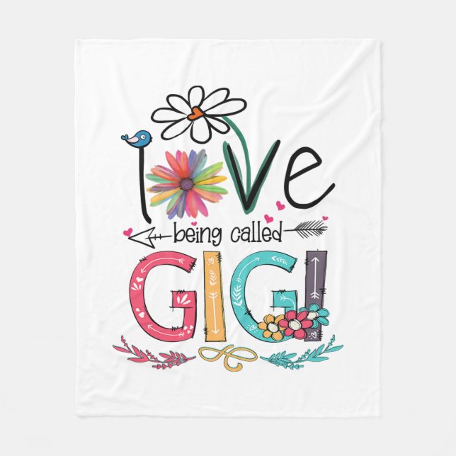 Mutter I Liebe wird als Gigi Sonnenblume Geburtsta Fleecedecke (Vorderseite)