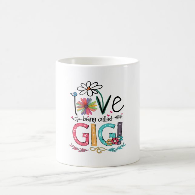 Mutter I Liebe wird als Gigi Sonnenblume Geburtsta Kaffeetasse (Mittel)