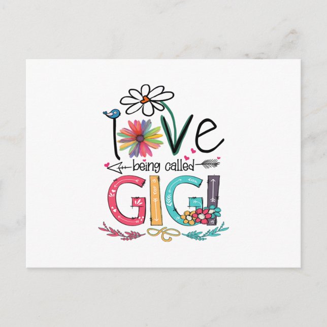 Mutter I Liebe wird als Gigi Sonnenblume Geburtsta Postkarte (Vorderseite)