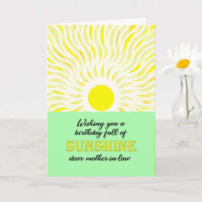 Mutter im Gesetz Birthday Bright Sunshine Card Karte (Kleine Pflanze)