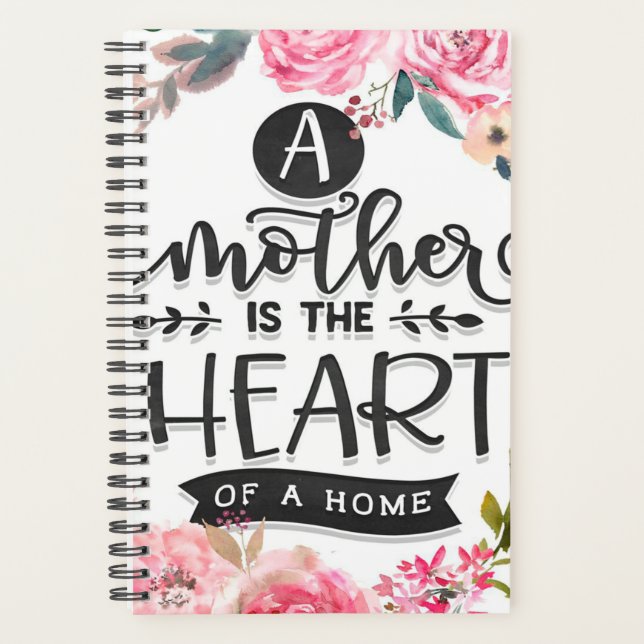 Mutter ist das Herz eines Zuhause-Geschenks, Mama  Planer (Vorderseite)