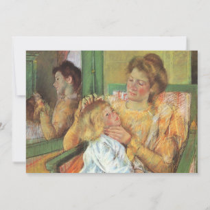 Mutter kämpft mit dem Haar des Kindes Mary Cassa