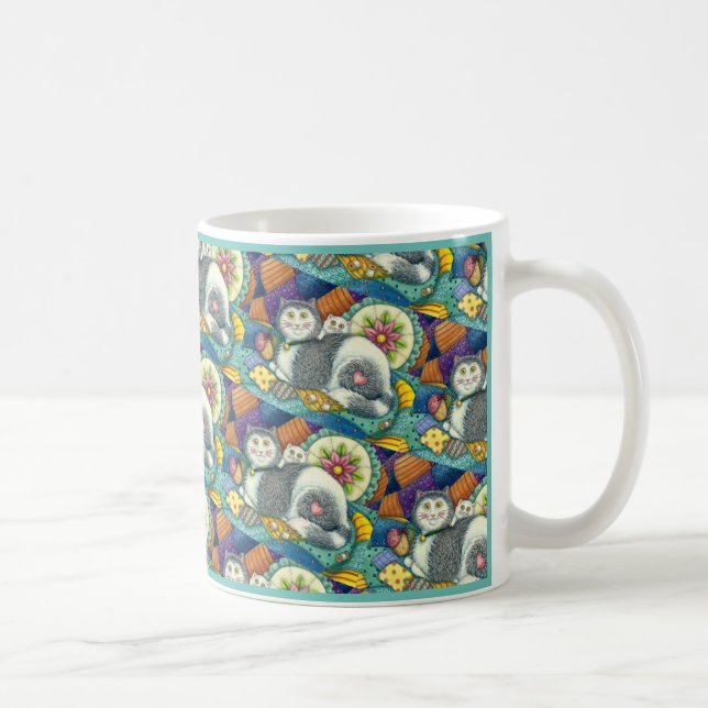 MUTTER KATZE & KÜCHE, PFLANZCHENWERKE, PINZUSHION KAFFEETASSE (Rechts)
