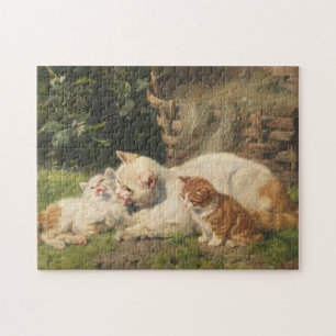 Mutter Katze mit Kätzchen   Julius Adam the Younge