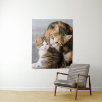 Mutter Katzen Lieben Niedlich Baby Kitten Tier Fot