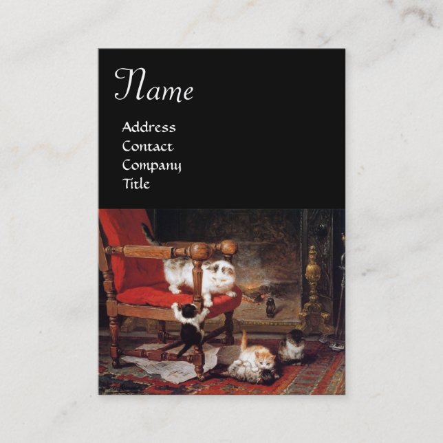 MUTTER KATZSPIELEN MIT KÜHLEN VISITENKARTE (Vorderseite)