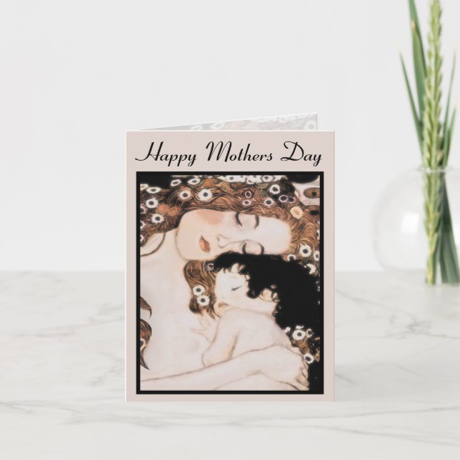 Mutter-Kind-Gustav Klimt-Karte Karte (Vorderseite)