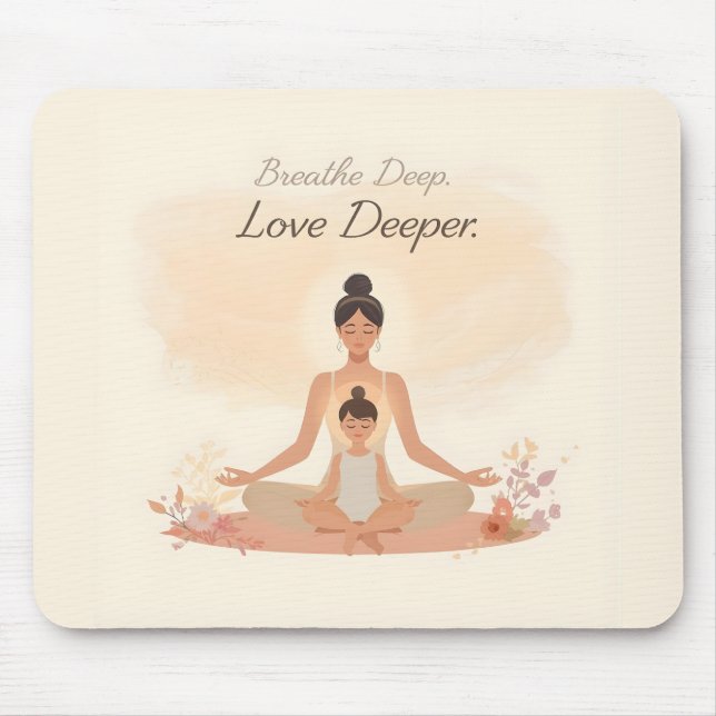 Mutter-Kind-Meditations-Serenitätskunst Mousepad (Vorne)