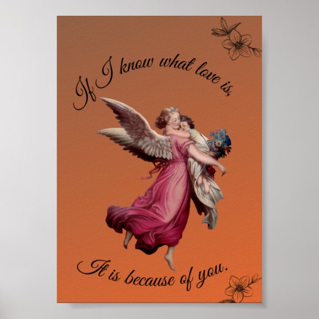 MUTTER & KIND WANDKUNST | ROMANTISCHER ENGELSCHMUC POSTER (Vorne)