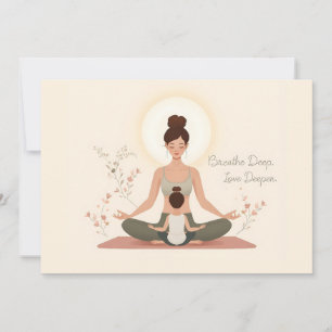 Mutter-Kind-Yoga-Meditationskunst Feiertagskarte