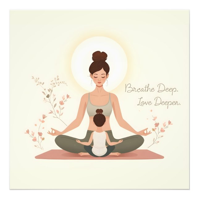 Mutter-Kind-Yoga-Meditationskunst Fotodruck (Vorne)