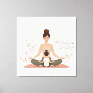 Mutter-Kind-Yoga-Meditationskunst Leinwanddruck