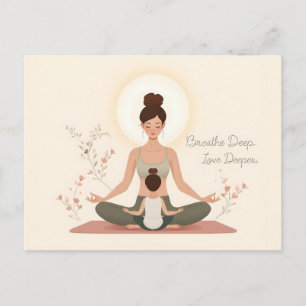 Mutter-Kind-Yoga-Meditationskunst Postkarte
