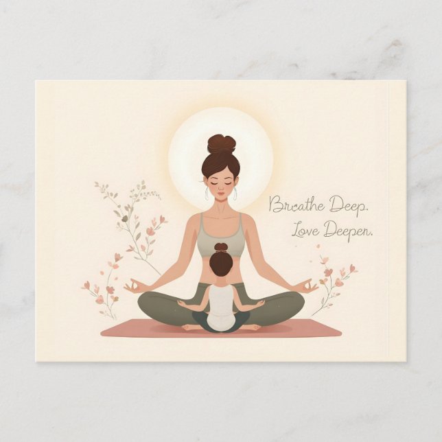 Mutter-Kind-Yoga-Meditationskunst Postkarte (Vorderseite)