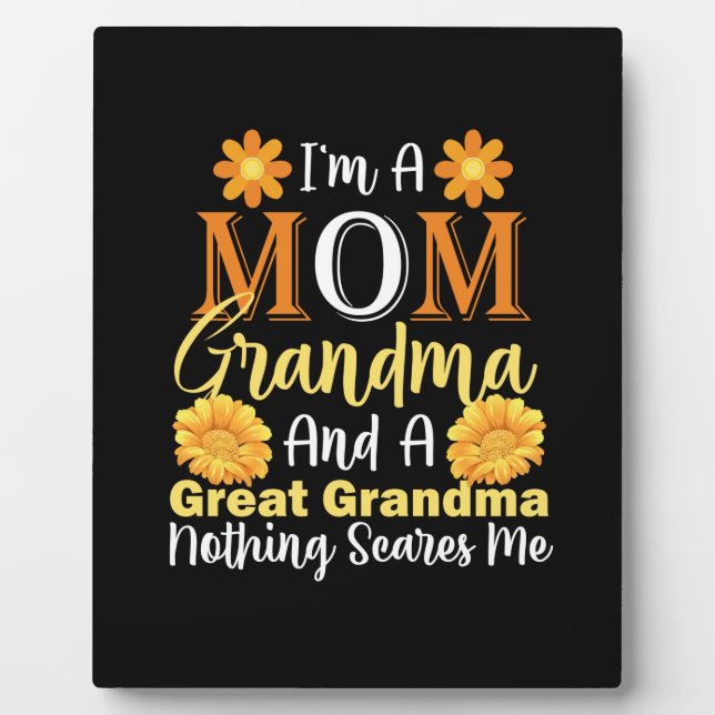 Mutter Kunst eine Mama und ein großes Oma Fotoplatte (Vorderseite)
