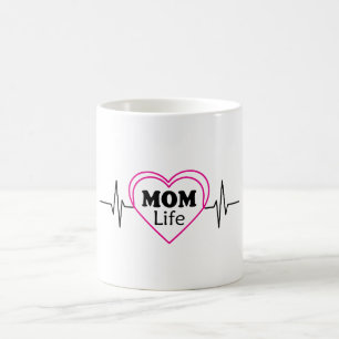 Mutter-Leben-Herzschlag-Kunstwerk Kaffeetasse