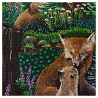 Mutter Liebe Fox Fabric Stoff