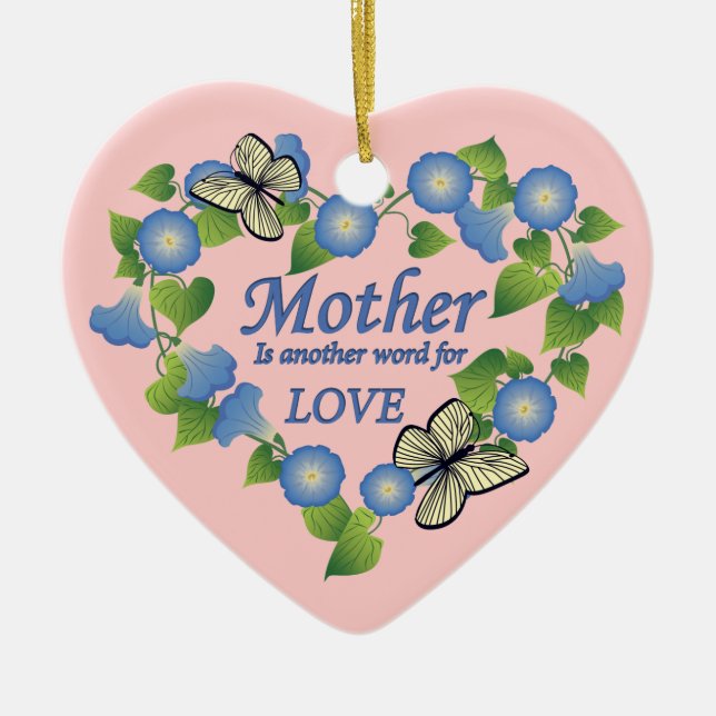 Mutter Liebe Herz Keramikornament (Vorne)