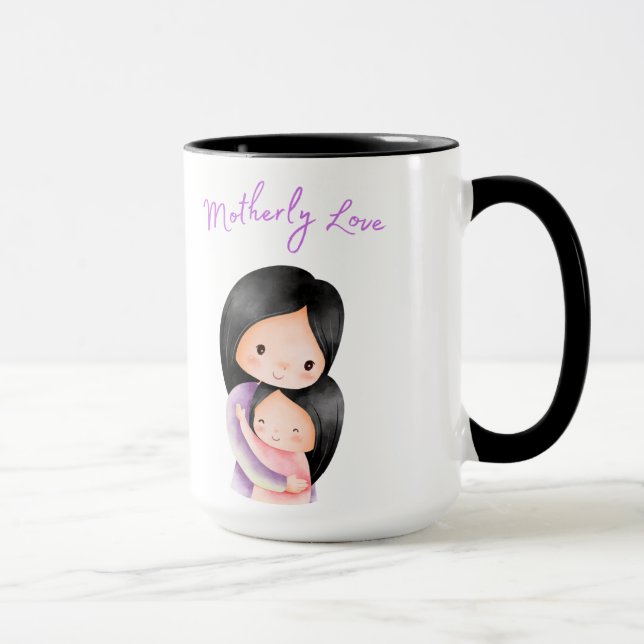 Mutter Liebe und Tochter umarmt Tasse (Rechts)
