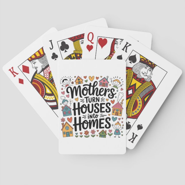 Mütter machen Häuser zu Heim Spielkarten (Rückseite)