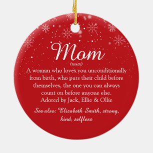 Mutter Mama Definition Foto Weihnachten Keramik Ornament