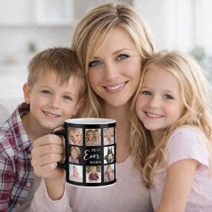 Mutter Mama Fotocollage schwarz weiß Kaffeetasse