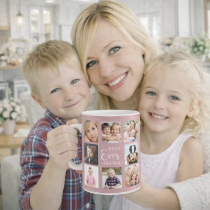 Mutter Mama Fotocollage staubrosa rosa Kaffeetasse