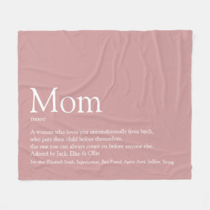 Mutter Mama Mum Definition Dusty Rose Rosa Fleecedecke