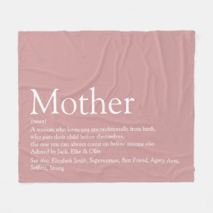 Mutter Mama Mum Definition Dusty Rose Rosa Fleecedecke
